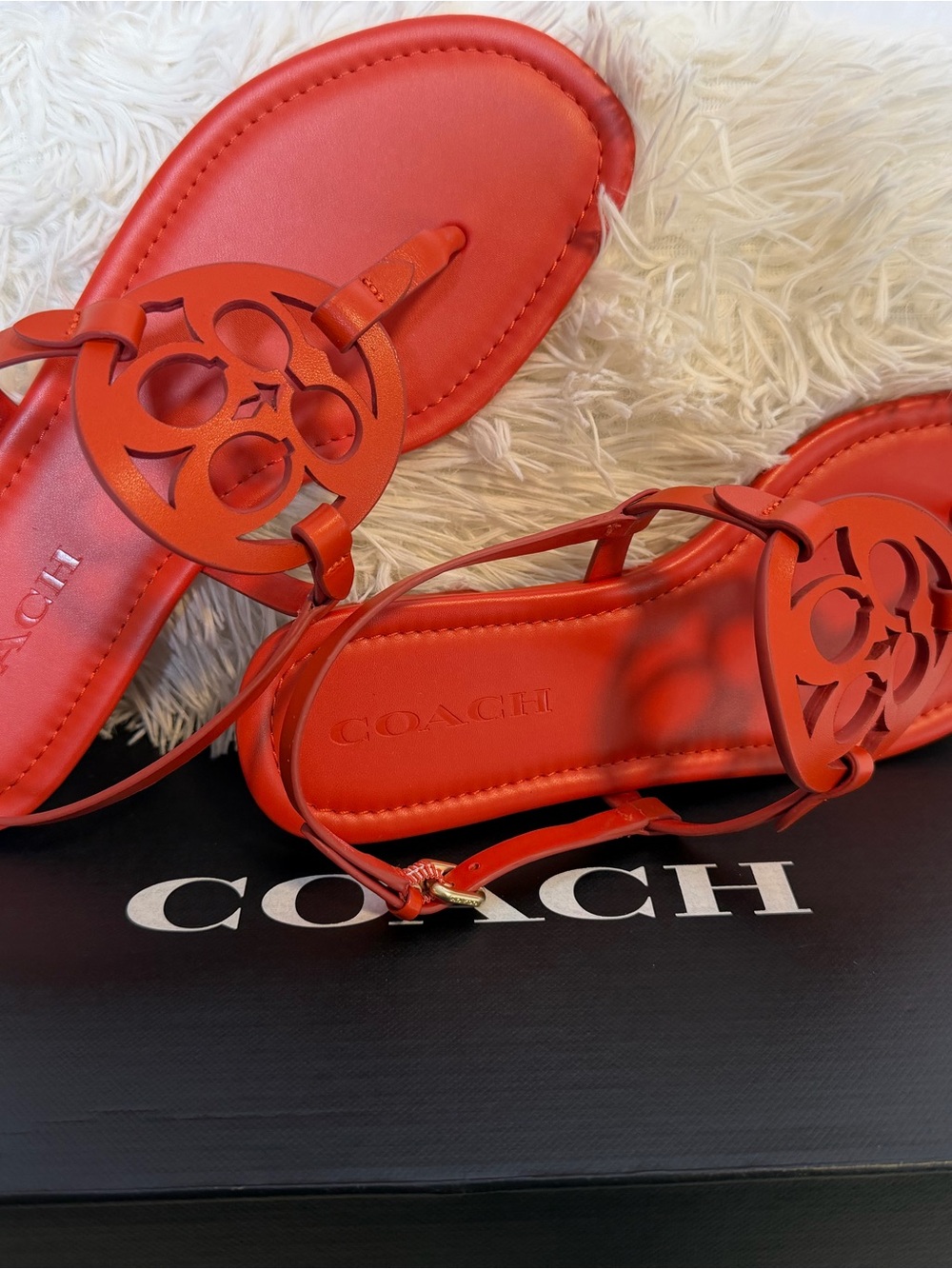 Make a vibrant statement with these gorgeous COACH "Jaci" T-Strap Sandals! - Picture 6 of 10
